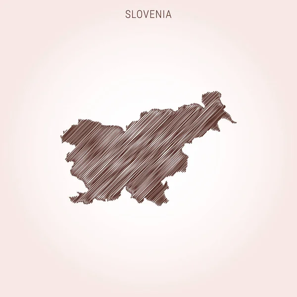 Scribble Karte Von Slowenien Design Template — Stockvektor