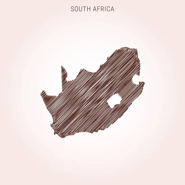 Scribble Kaart Van Zuid Afrika Ontwerp Template — Stockvector