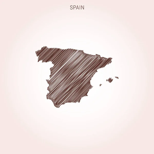 Шаблон Дизайна Scripble Map Spain — стоковый вектор