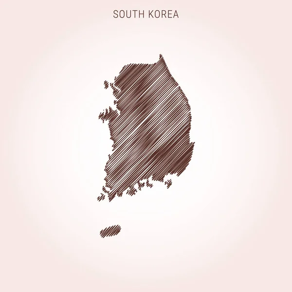 Scribble Map South Korea Design Template — Stockový vektor