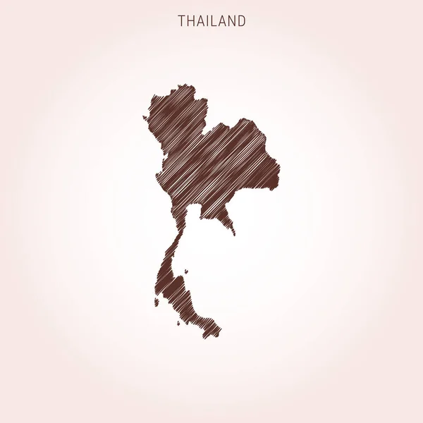 Scribble Mapa Tailandia Plantilla Diseño — Vector de stock