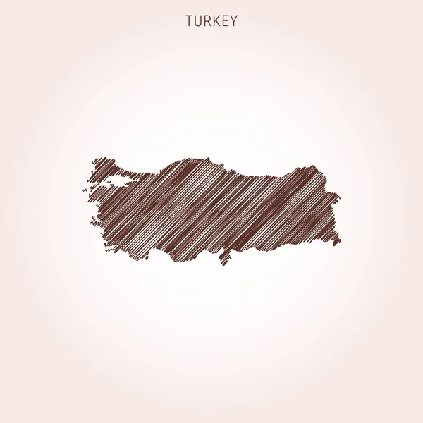 Mapa Garabatos Turquía Plantilla Diseño — Vector de stock