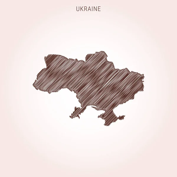 Scribble Karte Der Ukraine Design Template — Stockvektor