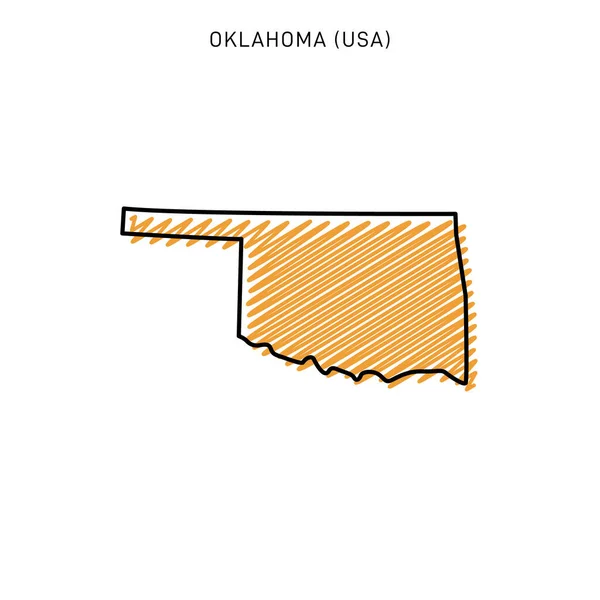 Oklahoma Tasarım Şablonu Karalama Haritası — Stok Vektör