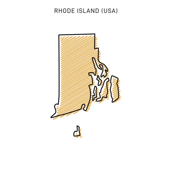 Scribble Kaart Van Rhode Island Ontwerp Template — Stockvector