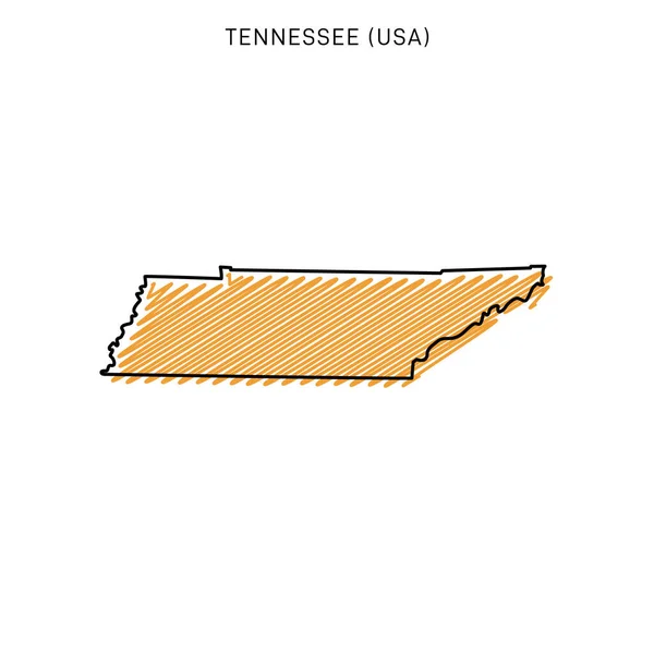 Scribble Map Tennessee Design Template — стоковий вектор