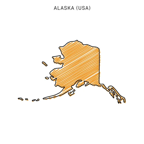 Scribble Karte Von Alaska Design Template — Stockvektor