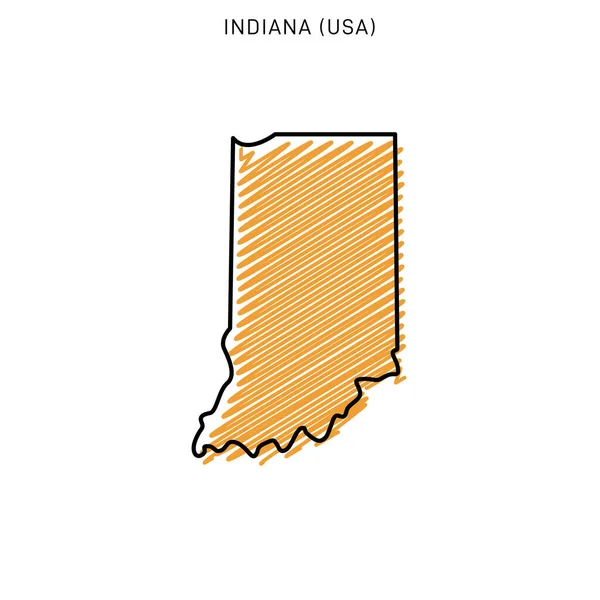 Indiana Tasarım Şablonu Karalama Haritası — Stok Vektör