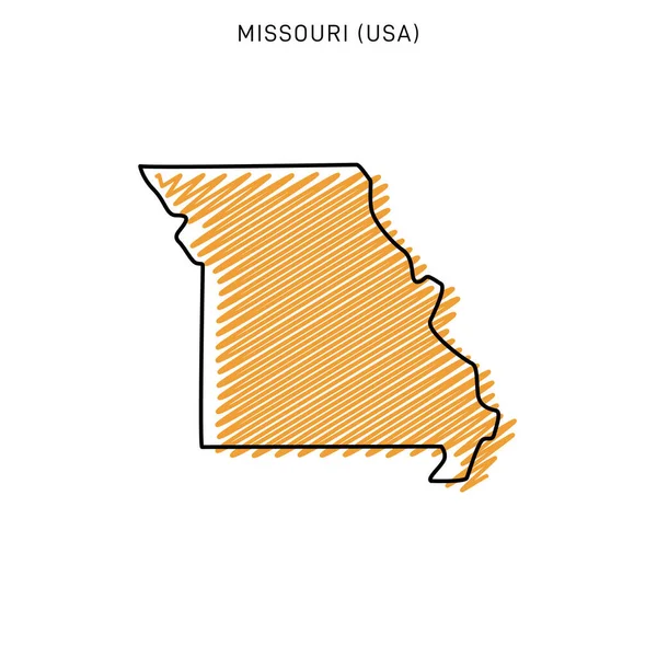 Missouri Tasarım Şablonu Karalama Haritası — Stok Vektör
