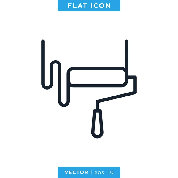 Paint Roller Icon Vector Design Template Editable Stroke — Stock Vector