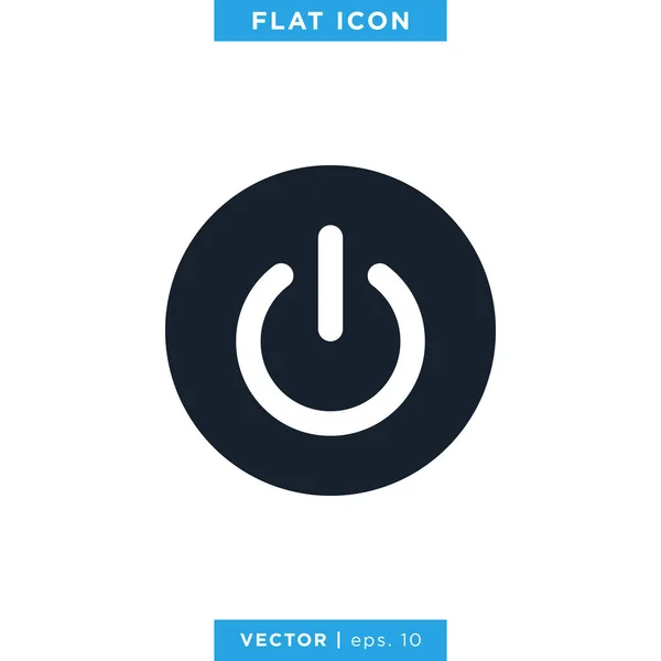 Macht Knop Icoon Vector Ontwerp Template — Stockvector