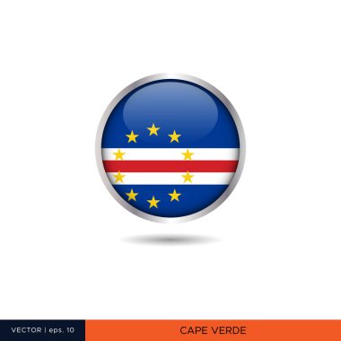 Cape Verde yuvarlak bayrak vektör tasarımı.
