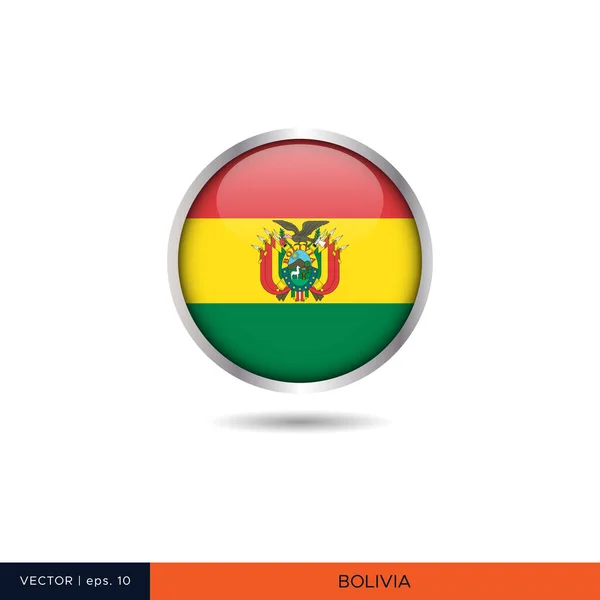 Bolivie Dessin Vectoriel Drapeau Rond — Image vectorielle