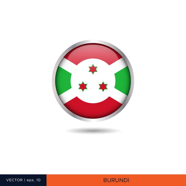 Burundi Diseño Vectores Bandera Redonda — Vector de stock