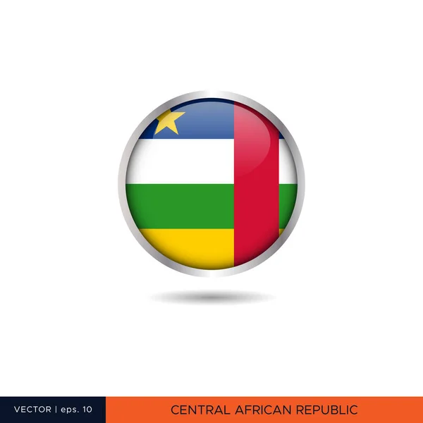 Zentralafrikanische Republik Rundes Flaggenvektordesign — Stockvektor