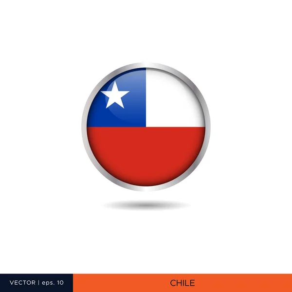 Chile Diseño Vectorial Bandera Redonda — Archivo Imágenes Vectoriales