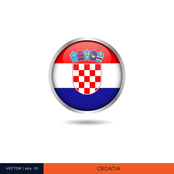 Kroatien Runde Flagge Vektor Design — Stockvektor