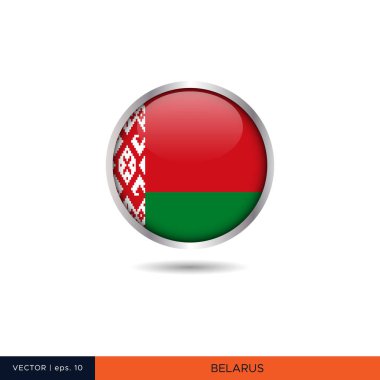 Belarus yuvarlak bayrak vektör tasarımı.