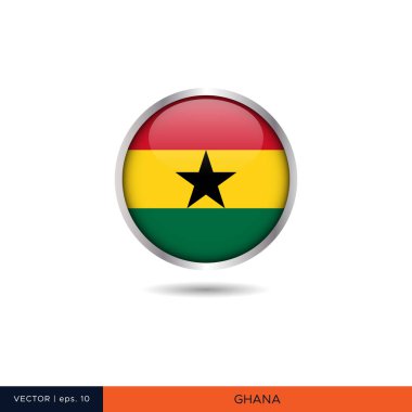 Gana yuvarlak bayrak vektör tasarımı.