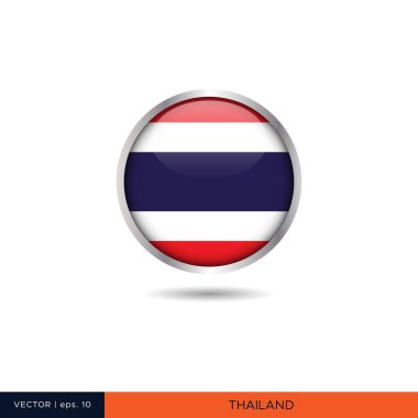 Tayland yuvarlak bayrak vektör tasarımı.