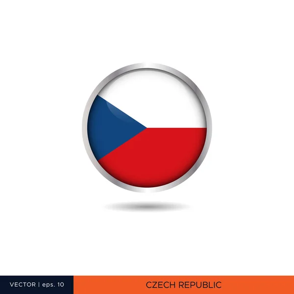 Tschechische Republik Rundes Flaggenvektordesign — Stockvektor