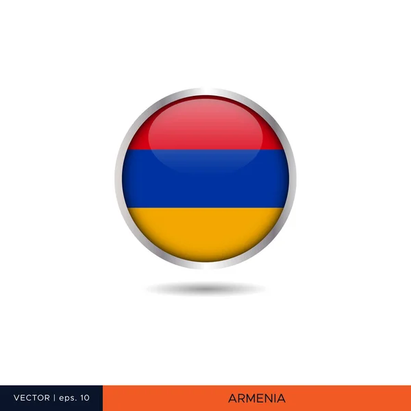 Armenia Diseño Vectores Bandera Redonda — Archivo Imágenes Vectoriales