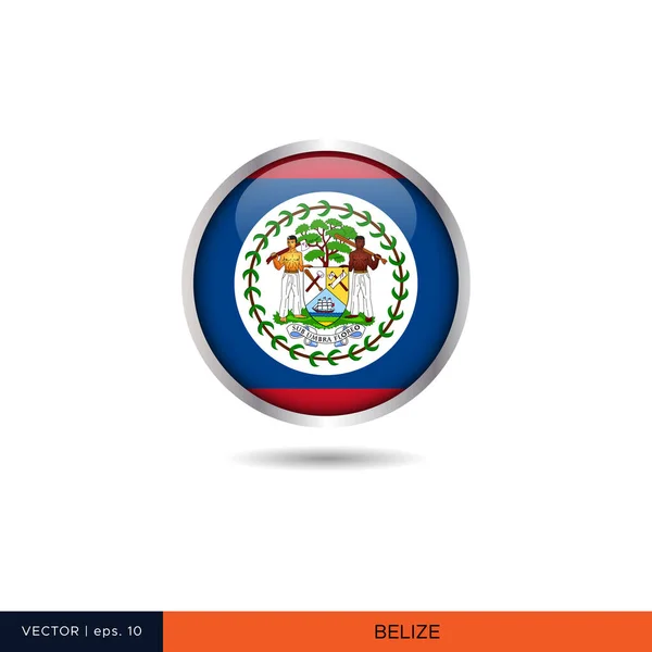 Belize Kerek Zászló Vektor Kialakítása — Stock Vector