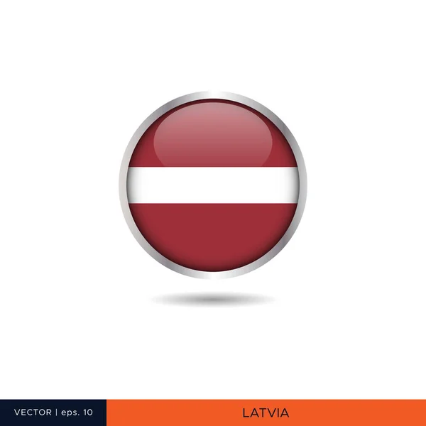 Lettland Rundes Flaggenvektordesign — Stockvektor
