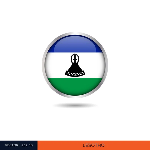 Lesotho Ronda Bandera Vector Diseño — Vector de stock