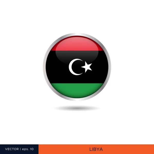 Libyen Runde Flagge Vektor Design — Stockvektor