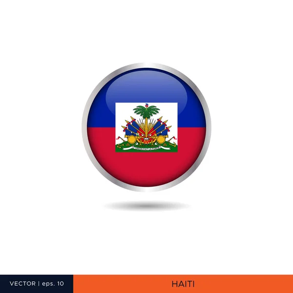 Haiti Yuvarlak Bayrak Vektör Tasarımı — Stok Vektör