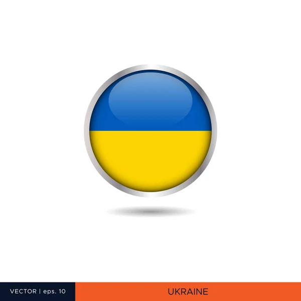 Ukraine Rundes Flaggenvektordesign — Stockvektor
