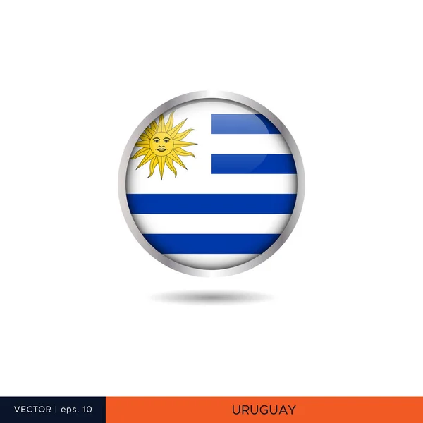 Uruguay Kerek Zászló Vektor Kialakítása — Stock Vector