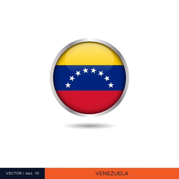 Venezuela Dessin Vectoriel Drapeau Rond — Image vectorielle