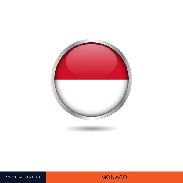 Desain Vektor Flag Monaco - Stok Vektor