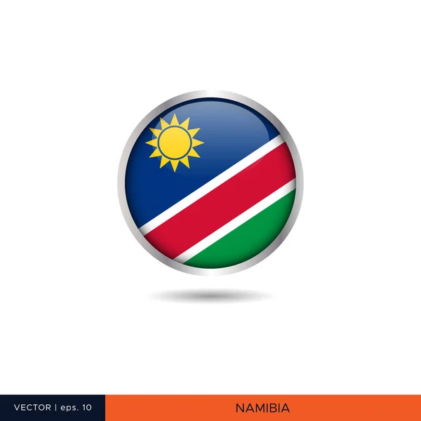 Namibië Rond Vlag Vector Ontwerp — Stockvector