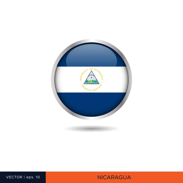 Nicaragua Dessin Vectoriel Drapeau Rond — Image vectorielle