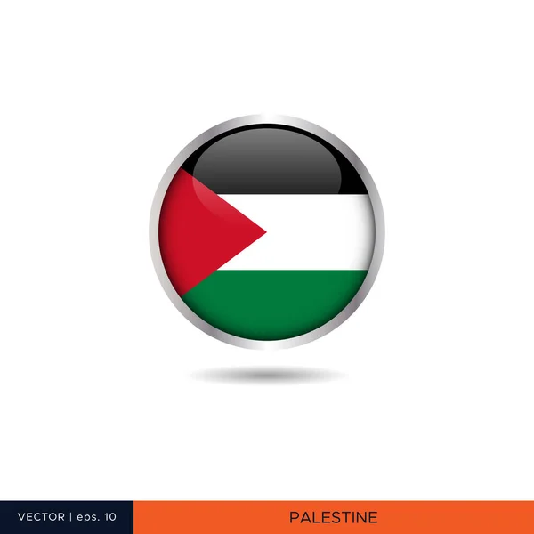 Palästina Rundes Flaggenvektordesign — Stockvektor