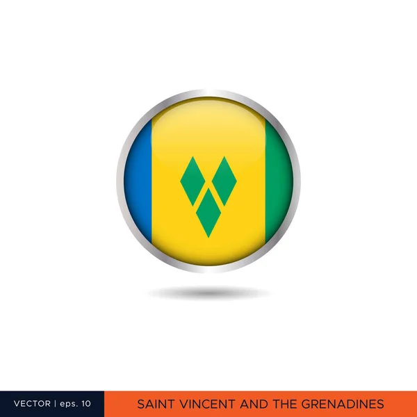 Saint Vincent Grenadines Rond Vlag Vector Ontwerp — Stockvector