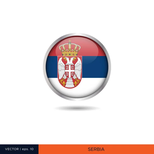 Serbia Bandera Redonda Vector Diseño — Vector de stock