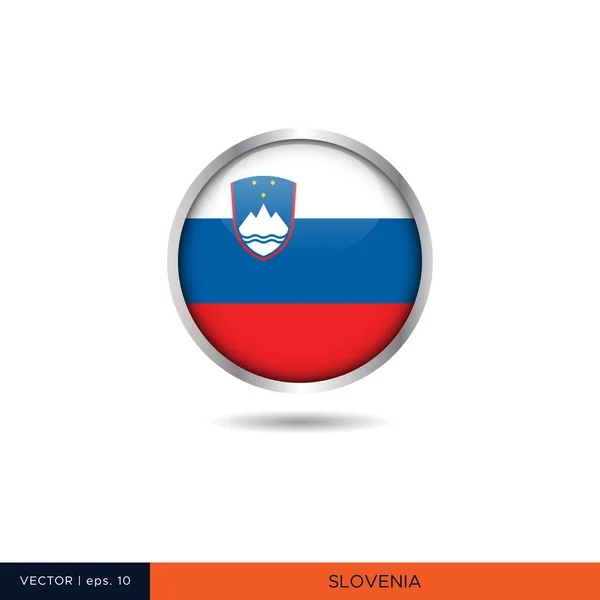 Slowenien Rundes Flaggenvektordesign — Stockvektor