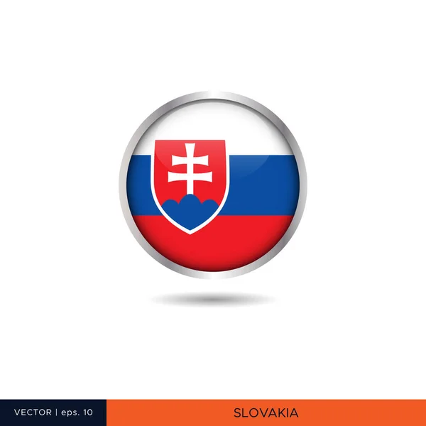 Slowakei Rundes Flaggenvektordesign — Stockvektor