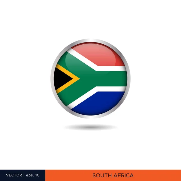 Zuid Afrika Ronde Vlag Vector Ontwerp — Stockvector
