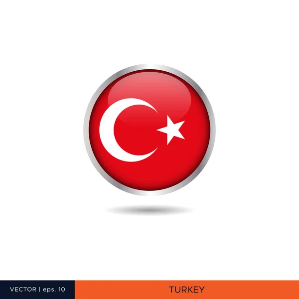 Turquía Bandera Redonda Vector Diseño — Vector de stock