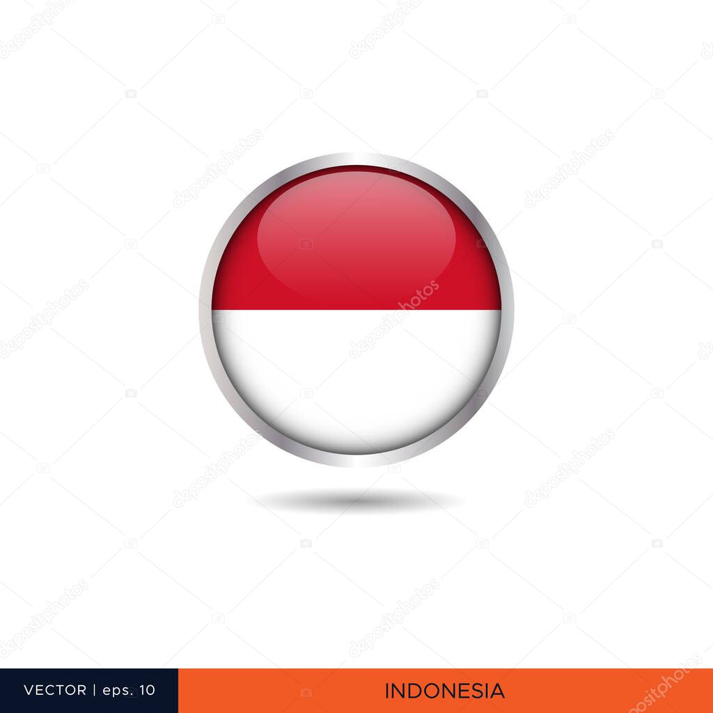 Indonesia round flag vector design.