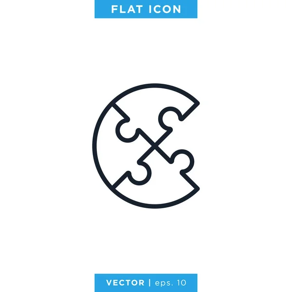 Puzzle Icon Vector Logo Design Template Essbarer Schlaganfall — Stockvektor