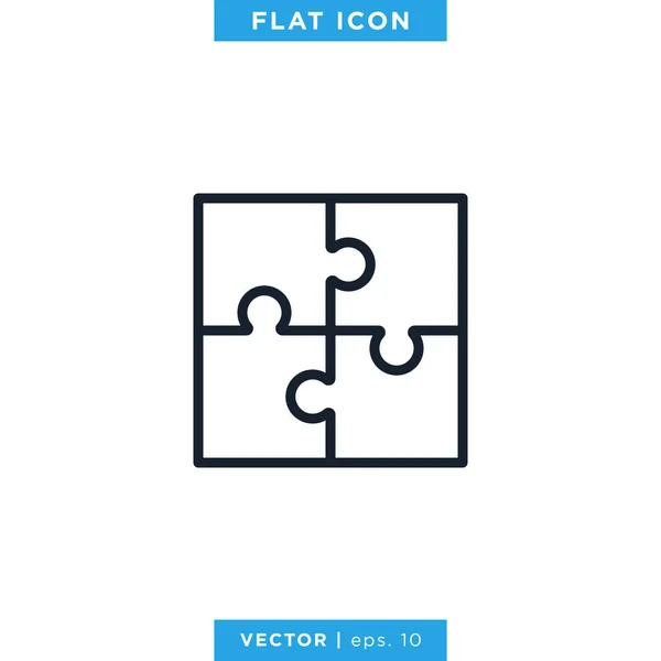 Modèle Conception Logo Vectoriel Icône Puzzle Avc Modifiable — Image vectorielle