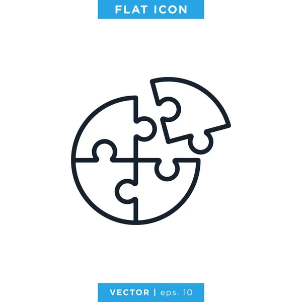 Puzzle Icona Vector Logo Design Template Colpo Modificabile — Vettoriale Stock