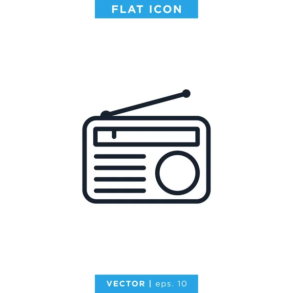 Radio Icon Vector Logo Ontwerp Template Bewerkbare Beroerte — Stockvector