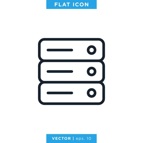 Server Icon Vector Design Template Editable Stroke — Stock Vector